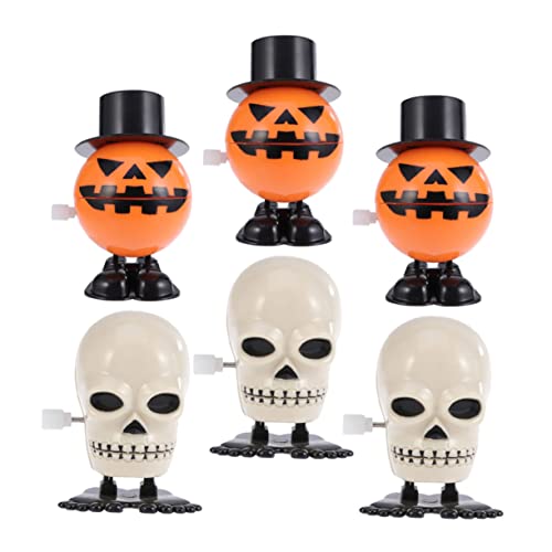 VICASKY 6Stücke Halloween Spring Teiliges mit Kürbis und Skelett Aufziehspielzeug für Halloween und Party Deko Spaßige Unterhaltung ohne Batterien von VICASKY