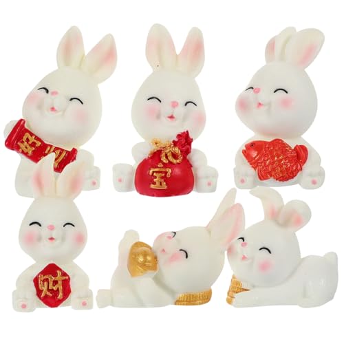 VICASKY 6Stücke Hasenfiguren Harz Niedliche Kaninchen Dekoration Für Cupcakes Tischdeko Und Home Decor Detailreiche Hasenschmuck Figuren VICASKY 6Stücke Hasenfiguren Harz Niedliche Kaninchen Dekoration Für Cupcakes Tischdeko Und Home Decor Detailreiche Hasenschmuck Figuren von VICASKY