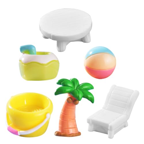 VICASKY 6Stücke Teiliges Strandmotivdekor Harz Figuren für Kreative Sommerdekoration Liegestuhl Kokosnussbaum und Mehr Zubehör für DIY Strand Mikrolandschaften VICASKY 6Stücke Teiliges Strandmotivdekor Harz Figuren für Kreative Sommerdekoration Liegestuhl Kokosnussbaum und Mehr Zubehör für DIY Strand Mikrolandschaften von VICASKY