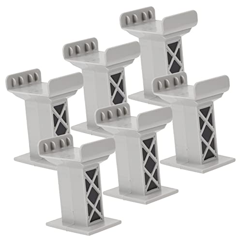 VICASKY 6er Set Brückenstützen Für Spielzeugzüge Graue Stützpfeiler Für Eisenbahntrassen Zubehör Für Eisenbahnspielzeug Und Schienen Erweiterungen von VICASKY