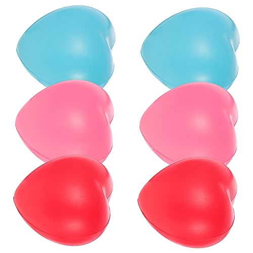 VICASKY 6pcs Herz-Stress-Ball Entzückendes Kinderspielzeug Herz-Stress-bälle Herz Quetschspielzeug Zum Stressabbau Herzförmiger Stressball Squeeze-Herz- Pu von VICASKY