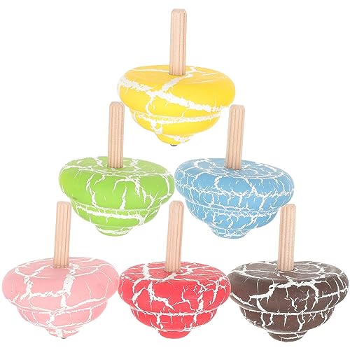 VICASKY 6pcs Kreisel Spielzeuge Gyro- Kinderoberteile Gyroskope Kinderspielzeug Tops Top- Holz von VICASKY