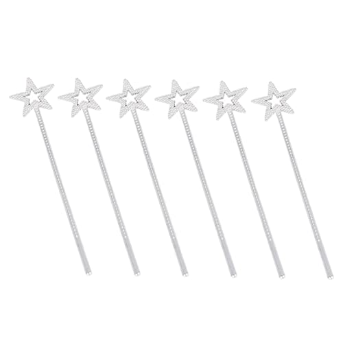 VICASKY 6st Feenstab Neon Glitzer Zauberstab Sternenstab Bausatz Party Zauberstab Glitzerstäbe Für Leuchtstäbe Masse Pinata-füller Feenstäbe Stecken Zauberstäbe Silver von VICASKY