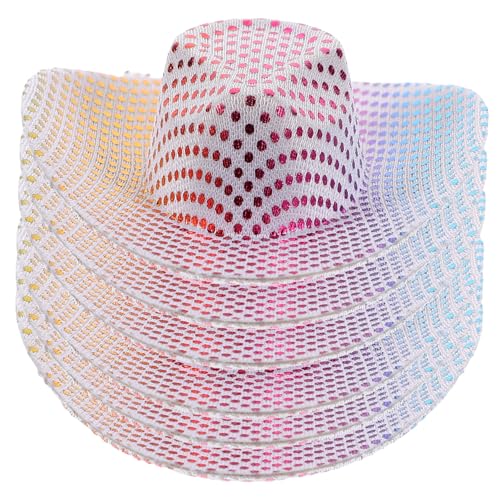 VICASKY 6st Flaschenverschluss Hüte Für Frauen Kappe Miniatur Cowgirl-Hut Kleiner Hut Kleine Hüte Für Puppen Puppenhauslieferungen Austauschbare Minihüte Kleine Hüte Zum Basteln Polyester von VICASKY