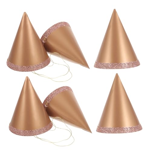 VICASKY 6st Geburtstags-dreispitzhut Partygeschenke Für Kinder Partyhut Für Kinder Kopfbedeckung Für Alles Zum Geburtstag-partyhut Rosa -partyhut Papier Kleinkind Konisch Roségold von VICASKY