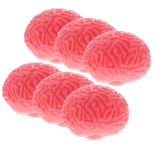 VICASKY 6St Gehirn-Stress-Ball gefälschte Halloween-Gehirne Spielzeug zum bringen Spielzeug Squeeze Stretch-Spielzeug Gehirnmodell Schreibtisch Requisiten TPR von VICASKY