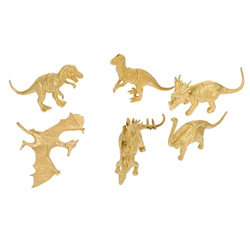 VICASKY 6st Goldenes Dinosauriermodell Dinosaurier-partydekorationen Tortenaufsätze Mit Tieren Simulierte Dinosaurier Mini-dinosaurierfiguren Spielzeug Füllstoff Pappbecher Plastik Kind von VICASKY