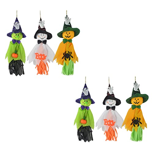 VICASKY 6st Halloween-anhänger Halloween-partyzubehör Abziehbilder Aufkleber Hängende Halloween-Dekorationen Vogelscheuchen-Ornamente Spukhausdekoration Halloween-Maske Schlag Krähe Vlies VICASKY 6st Halloween-anhänger Halloween-partyzubehör Abziehbilder Aufkleber Hängende Halloween-Dekorationen Vogelscheuchen-Ornamente Spukhausdekoration Halloween-Maske Schlag Krähe Vlies von VICASKY