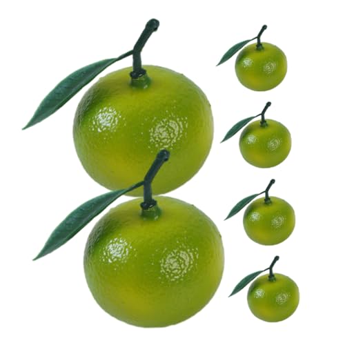 VICASKY 6st Künstliche Orange Lebendige Orangen Requisiten Simulation Orangen Künstliches Orangendekor Gefälschte Orangen Nachahmung Von Orangen Layout-szenendekor Schaum Green von VICASKY