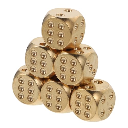VICASKY 6st Massive Messingwürfel Mahjong-würfel Spiel Bastelwürfel Aus Messing Exquisite Kleine Würfel Einfache Kleine Würfel Würfel-stütze Würfel Aus Massivem Messing Kupfer Golden VICASKY 6st Massive Messingwürfel Mahjong-würfel Spiel Bastelwürfel Aus Messing Exquisite Kleine Würfel Einfache Kleine Würfel Würfel-stütze Würfel Aus Massivem Messing Kupfer Golden von VICASKY
