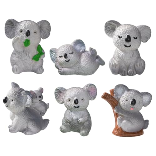 VICASKY Mini-Koala-Figuren 6 Stück Desktop-mini-Harz-Koala-skulpturen Für Die Dekoration VICASKY Mini-Koala-Figuren 6 Stück Desktop-mini-Harz-Koala-skulpturen Für Die Dekoration von VICASKY