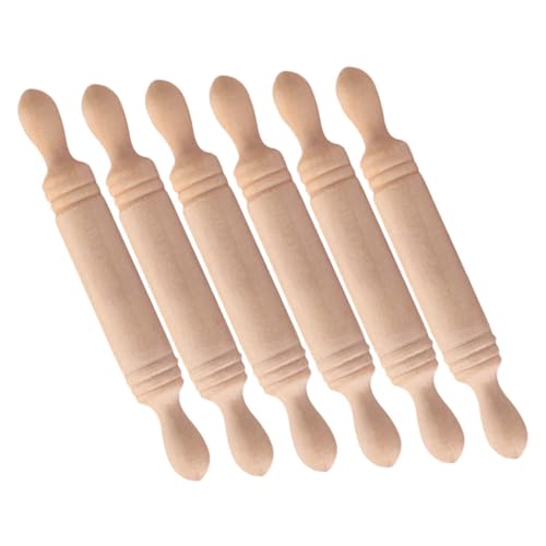 VICASKY 6 Stück Mini-Nudelholz-Spielzeug Aus Holz Kinderwerkzeuge Tragbare Walze Für Puppenhaus-küchendekor VICASKY 6 Stück Mini-Nudelholz-Spielzeug Aus Holz Kinderwerkzeuge Tragbare Walze Für Puppenhaus-küchendekor von VICASKY