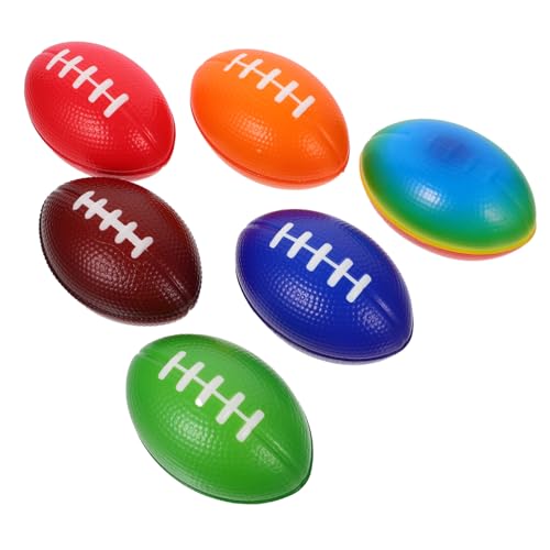 VICASKY 6st Mini Rugby Schaum-Rugby Kapsel Mini-rot-Rugby Dekorationen Für Fußballpartys Miniatur-Rugby-fußbälle Wiederverwendbare Stichplatte Mini-Rugby-Modell Gefülltes Rugby Spiel Pu von VICASKY