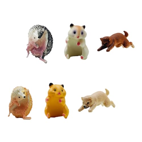 VICASKY 6st Puppe Mit Tiertassenrand Becherrandmarker Einzigartiges Tassendekor Hamsterpuppe Kleine Tierverzierung PVC von VICASKY