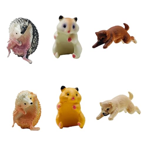 VICASKY 6st Puppe Mit Tiertassenrand Hamsterpuppe Kleine Tierverzierung Becherrandmarker Einzigartiges Tassendekor PVC von VICASKY
