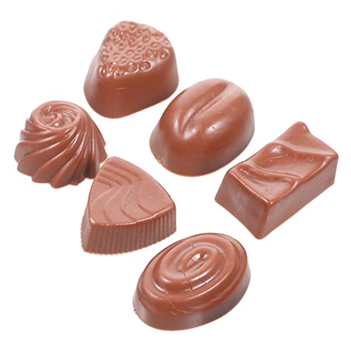 VICASKY 6St Simulationsschokolade Süßigkeiten in großen Mengen Schokoladenperlen Modelle gefälschtes Essen Schokoladendekor für den Tisch interessantes Schokoladendekor 3D von VICASKY