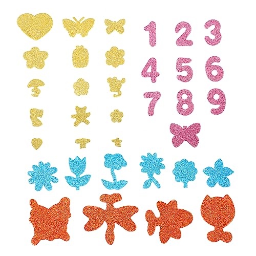 VICASKY 7 Goldpulver Schwamm Sticker Aufkleber Adhesive Decal Sticker DIY Glitter Decal Adhesive Glitter Sticker Decal Sticker Deko Adhesive Glitter Decal Adhesive Sticker Foam von VICASKY