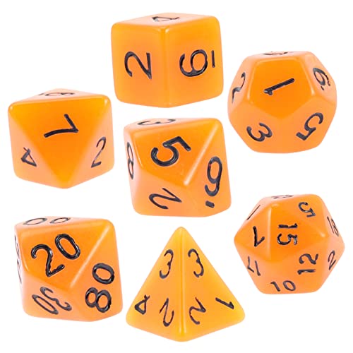 VICASKY 7 STK Leuchtende Würfel Spielwürfel Würfel Aus Kunststoff Würfel Mit Mehreren Seiten Party Digitale Würfel Partywürfel Würfel Für Rollenspiele Plastik Orange von VICASKY