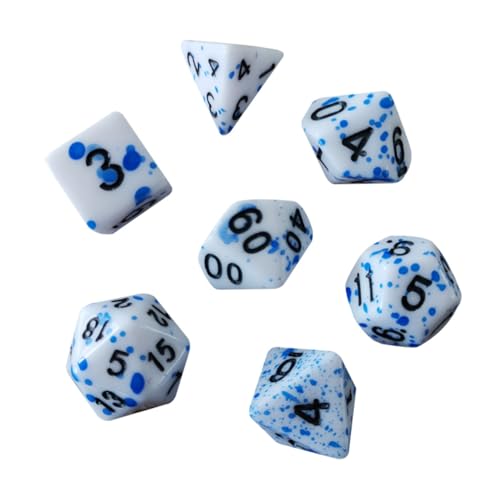 VICASKY 7 Stück Laufen Gruppenwürfelsatz realistische Blutwürfel unregelmäßige Punktwürfel Partyzubehör Würfel für Rollenspiele Blutspritzerwürfel Brettspiel Würfel Acryl Blau VICASKY 7 Stück Laufen Gruppenwürfelsatz realistische Blutwürfel unregelmäßige Punktwürfel Partyzubehör Würfel für Rollenspiele Blutspritzerwürfel Brettspiel Würfel Acryl Blau von VICASKY