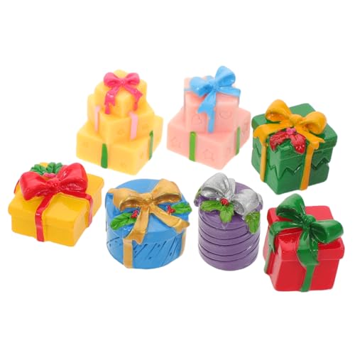 VICASKY 7 Stück Teiliges Miniatur Farbigem Harz Handgefertigte Mini-geschenkboxen für DIY Weihnachtsdeko Vielseitige Tisch Puppenhaus-Ornamente Kompakte Festliche VICASKY 7 Stück Teiliges Miniatur Farbigem Harz Handgefertigte Mini-geschenkboxen für DIY Weihnachtsdeko Vielseitige Tisch Puppenhaus-Ornamente Kompakte Festliche von VICASKY