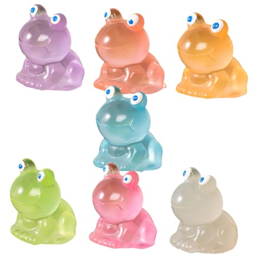 VICASKY 7 Stück Teiliges Resin Frosch Figurinen Leuchtende Mini Frosch Deko Langlebige Tischdekoration für Büro Mikro Landschaft Sukkulenten Bunte Resin Froschdeko für Zuhause VICASKY 7 Stück Teiliges Resin Frosch Figurinen Leuchtende Mini Frosch Deko Langlebige Tischdekoration für Büro Mikro Landschaft Sukkulenten Bunte Resin Froschdeko für Zuhause von VICASKY
