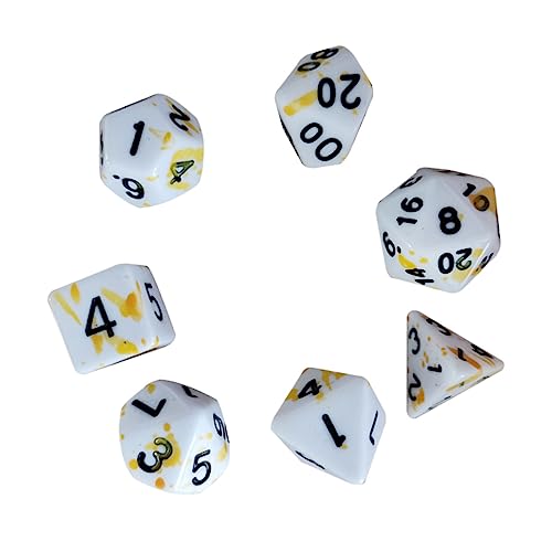 VICASKY 7-teilige Splatter- – Rollenspielwürfel Aus Acryl Bruchfest Wiederverwendbar Für Halloween Partys Und Mehr von VICASKY