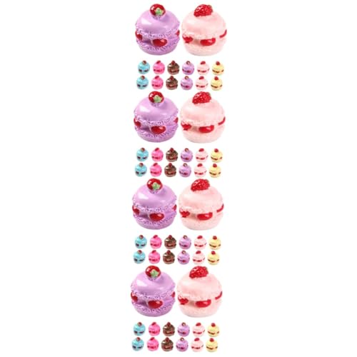 VICASKY 72 Stück Simulation Lebensmittel Spielzeug Kuchen Desserts Spielzeug Kuchen Miniaturen Mini Zubehör Mini Kuchen Modell Mini Dekor Mini Rollenspiel Harz Material von VICASKY
