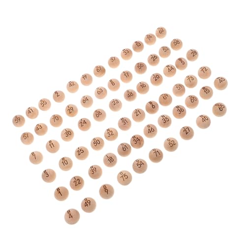 VICASKY 75 Stück Teiliges Holz Bingo Kugel Set Nummeriert Robuste Spielzubehör Für Familienfeiern Teamspiele Raffles Indoor Outdoor Partyspaß von VICASKY