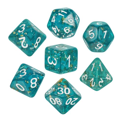 VICASKY 7 Stücke Acryl Polyhedral Würfel Party Spiel Requisiten Große Zahlen für Brettspiele von VICASKY