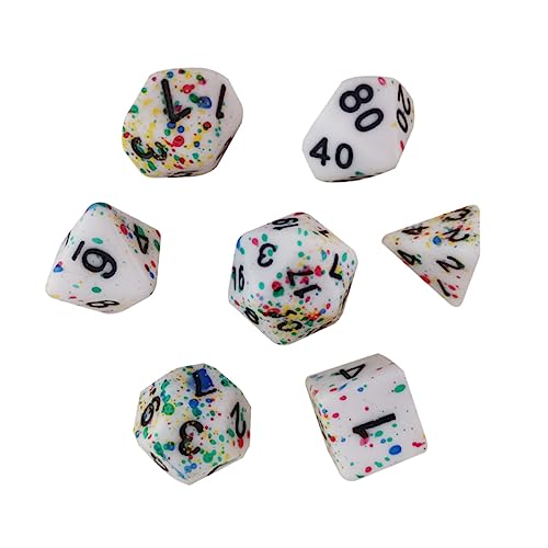 VICASKY 7st Brettspiel Würfel Polyedrische Spielwürfel Unterhaltungswürfel Mehrseitige Würfel Polyedrische Würfel Zahlenwürfel Brettspiel-Requisite Acryl von VICASKY