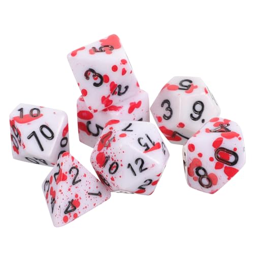 VICASKY 7st Würfel Partyzubehör Spiel-Requisiten Acryl Rot von VICASKY