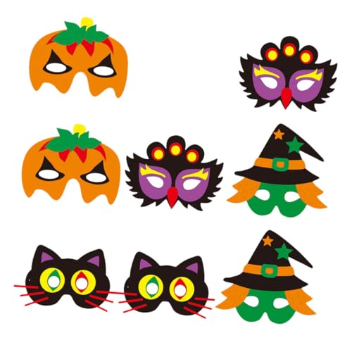 VICASKY 8 Sätze Handgemachte DIY Mask Craft Kit Kinder Halloween Eva Masken Party Favors von VICASKY