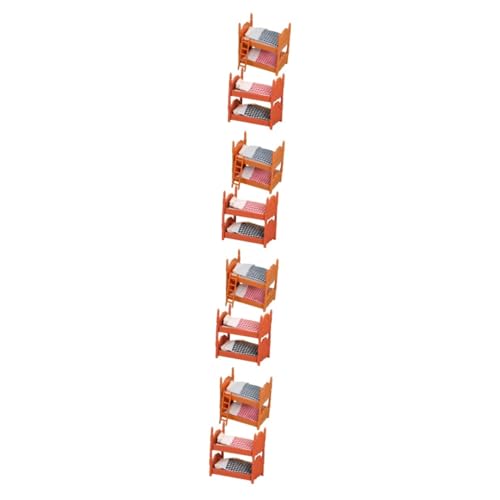 VICASKY 8 Sätze Miniatur Etagenbett Modell Puppenhaus Möbel Dekor Kinderzimmer Sicheres Material für Mini Haus Landschaftsdeko und Kreative Spielwelten von VICASKY