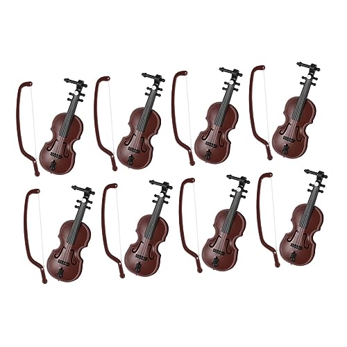 VICASKY 8 Sets Mini Geige Mini Musikinstrument Geigenmodell Musikinstrument Modelle Tischdekoration Mini Dekor Requisiten Geigenhandwerk Geigenornament Weihnachtsschmuck von VICASKY