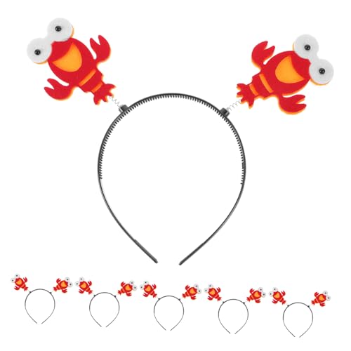 VICASKY 8 Stück Hummer-Stirnband Fisch-Stirnband Kopfbedeckung Fisch Kostüm Chipmunk-Kostüm pom halloween headband haarband halloween Stirnbänder für Damen Hummer-Haarbänder Plastik rot von VICASKY