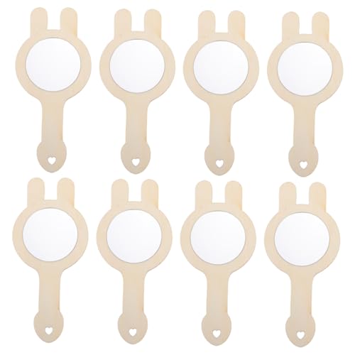 VICASKY 8 Stück Kleine Holzspiegel Kosmetikspiegel Für Babys Kaninchen Reisespielzeug Für Schminkspiegel Kleiner Spiegel Babyspiegel Häschen Für Schminkspiegel von VICASKY