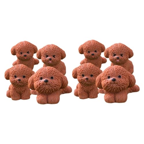 VICASKY 8 Stück Mikro Landschaftsdekoration Mini Tierstatue Feengartentiere Welpenskulptur Realistischer Hund Puppenhausbedarf Hundefiguren Katzenfoto Ornament Hundestatue von VICASKY