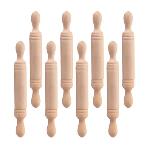 VICASKY 8 Stück Miniatur Nudelholz Teiliges Mini Küchenzubehör für Puppenhaus Dekoration für DIY Miniaturküchen und Foto Requisiten von VICASKY
