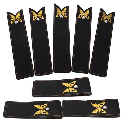 VICASKY 8 Stück Teiliges Leder Faltschwert Etuis mit Druckknopfverschluss Leichtes Aufbewahrungsetui für Cosplay Bühnenauftritte und Outdoor Aktivitäten Schwarz für Schwerttaschen und von VICASKY