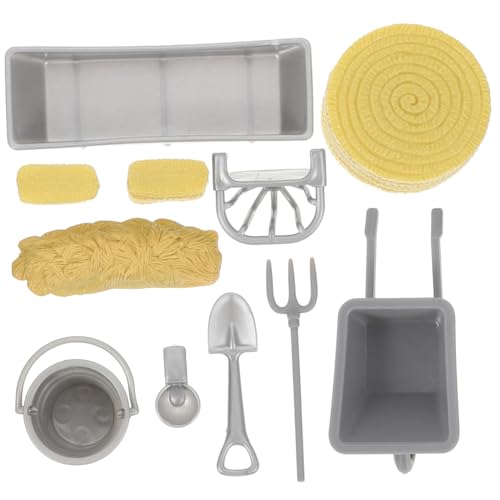 VICASKY 8 Stück Teiliges Mini Bauernhof Leichte Tragbare Farm Accessoires für Realistische Dekoration für Puppenhaus Sandtisch und Rollenspiele Geeignet für Kleinkinder Ab Jahren von VICASKY