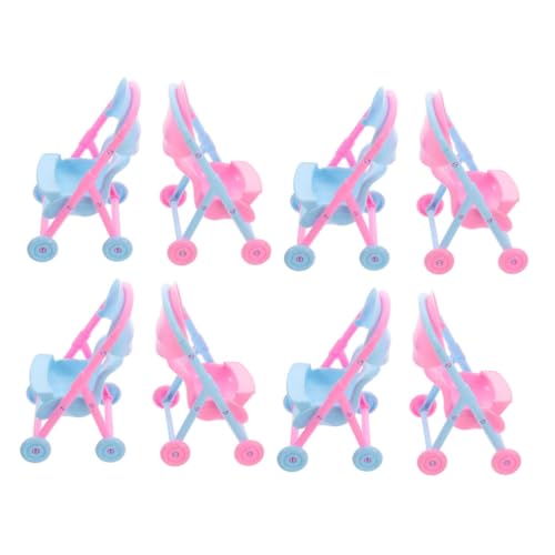 VICASKY 8 Stück Teiliges Mini Puppenwagen Realistische Kompakt und Langlebig Leicht zu Reinigen für Rollenspiele und Puppenhaus Zubehör von VICASKY