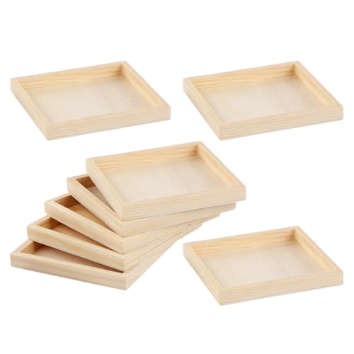 VICASKY 8 Stück Teiliges Unfertige Holz Puzzletabletts Stabiles Montessori Puzzle Organizer Tablett für Blockpuzzles Professionell Glatte Oberfläche Fördert Räumliche Vorstellungskraft und von VICASKY