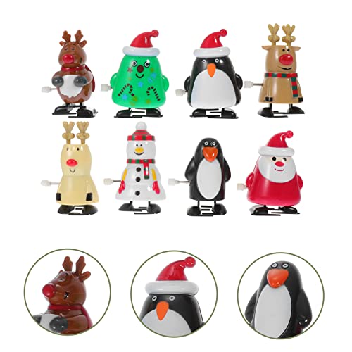 VICASKY 8 Stück Teiliges Weihnachts Aufziehspielzeug aus Robustem Batteriefrei mit Kreativem Mechanismus Kinderfreundlich Lustige Lauf und Sprungfunktion als Party und Zufällige Farbe von VICASKY