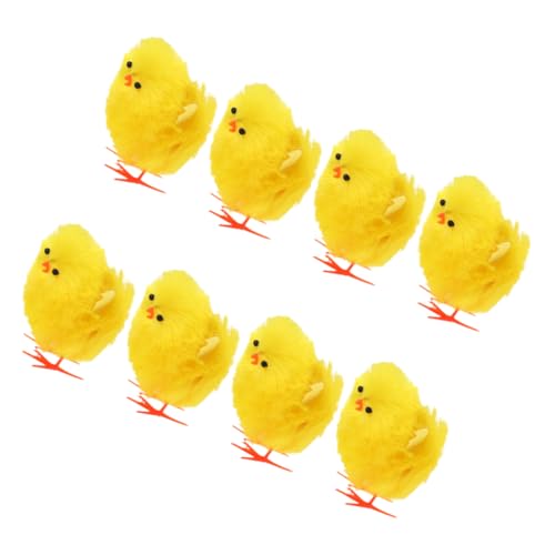 VICASKY Simulierte Plüschküken Osterdeko 8 Stück Plüsch Osterküken Verzierungen Für Heimdekorationen von VICASKY