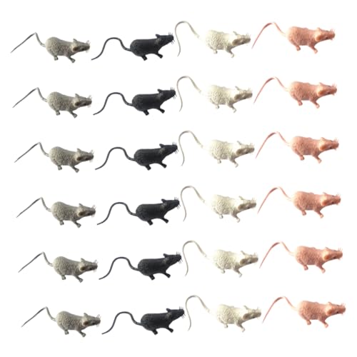 VICASKY 80 Stück Mini-realistische Mausfiguren, Lebensechte Gefälschte Mäuse, Simulierte Mäuse, Modell, Gruseliges Rattenspielzeug, Streich-Requisiten, Terrasse, Hof, Heimdekoration von VICASKY