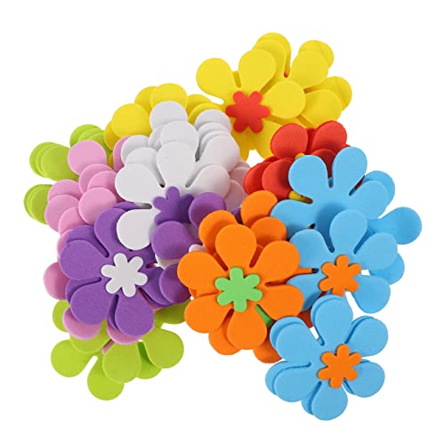 VICASKY 81 Stück Schwamm Blume bastelsets für kinderbeschäftigung tierwe eincremehilfe stickzubehör dekoring Bastelzubehör Abziehbilder in Blumenform Aufkleber mit Blumenformen Eva von VICASKY
