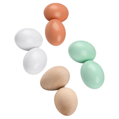VICASKY 8St Eierdekorationen Eierkarton Eiförmige Tasse Zubehör für Hühnerställe Spielzeugnahrung Ostereier Easter Egg Decoration Party-Ei-Dekorationen Eier basteln Holz von VICASKY
