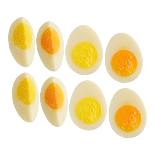 VICASKY Party Essentials 8 Stück Künstliche Geschnittene Eier Realistische Gefälschte Lebensmittel-Requisiten Küchen-lebensmittelmodelle Leicht Einfach Zu Verstauen von VICASKY