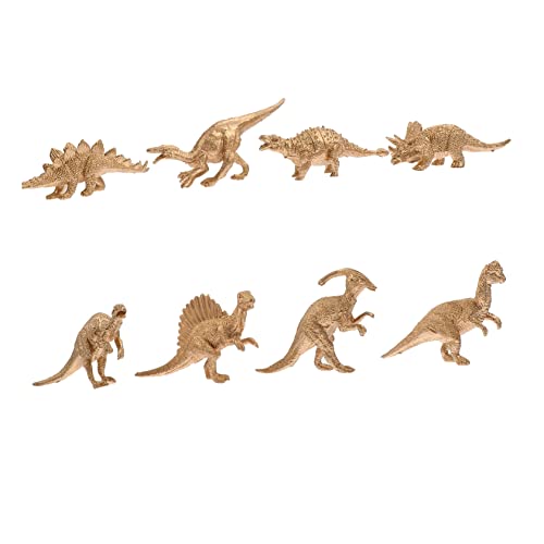 VICASKY 8St goldenes Dinosauriermodell Kuchendekorationen Carnotaurus Golddekor tortendeko Einschulung Desktop-Dekoration kreative Dinosauriermodelle Mini Spielzeug Requisiten Statue von VICASKY