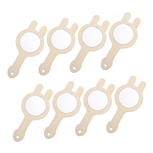 VICASKY 8st Kleiner Holzspiegel Kinderaccessoire Spiegelspielzeug Für Den Haushalt Kinderversorgung Unfertiges Spiegelspielzeug Spiegel Selber Bedrucken Kinderzubehör Hölzern von VICASKY